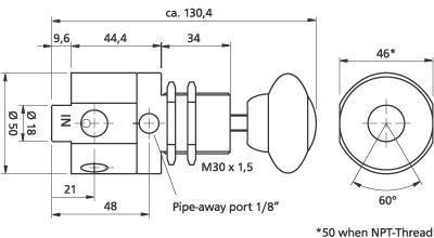 德國Drukon公司D3系列彈簧加載減壓閥尺寸圖